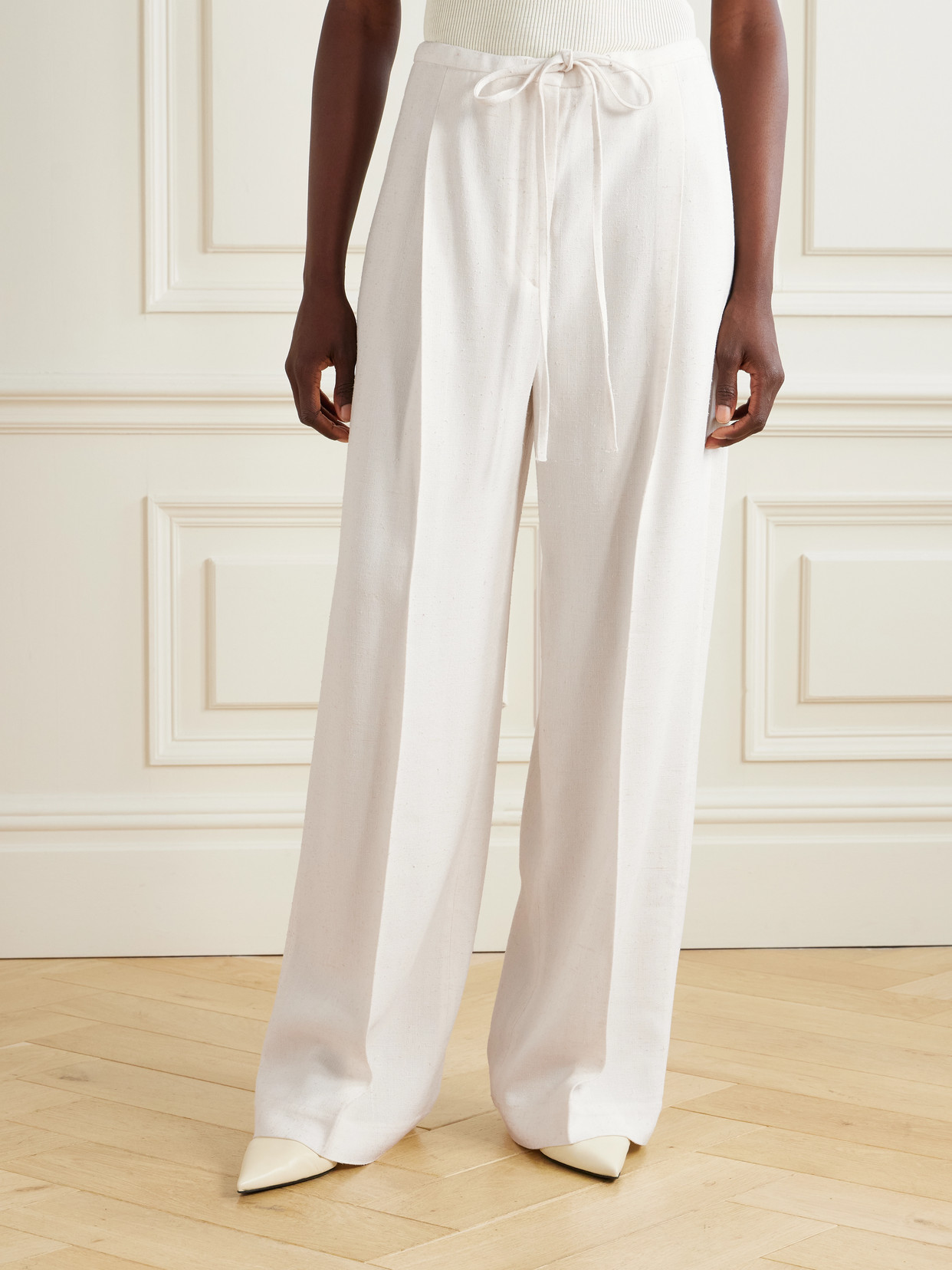 Rohe Dupioni Wide-leg Pants In White
