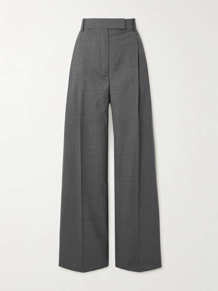 RÓHE Pleated Wool-blend Wide-leg Pants