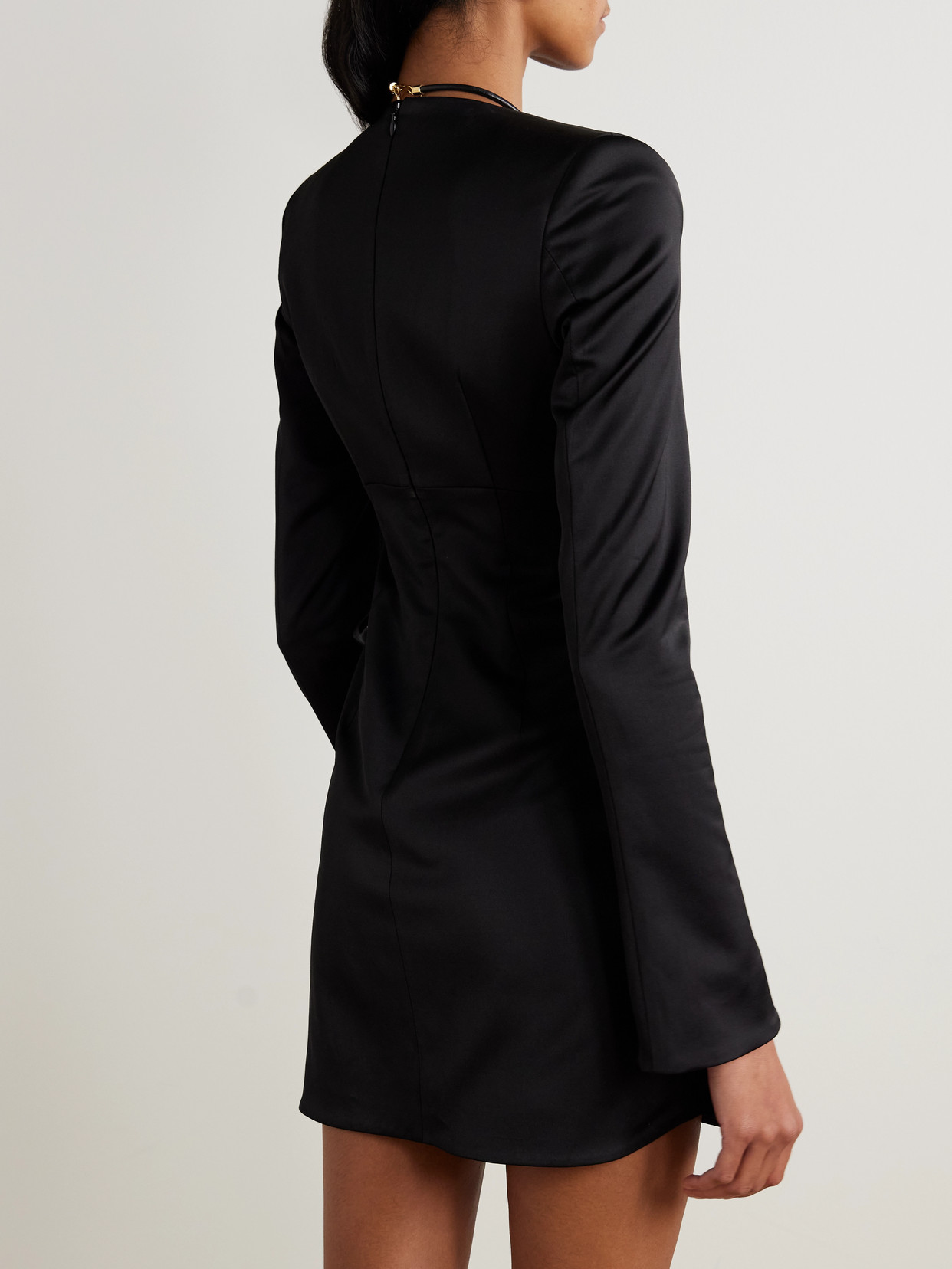 Liberowe Judy Duchesse-satin Mini Dress In Black