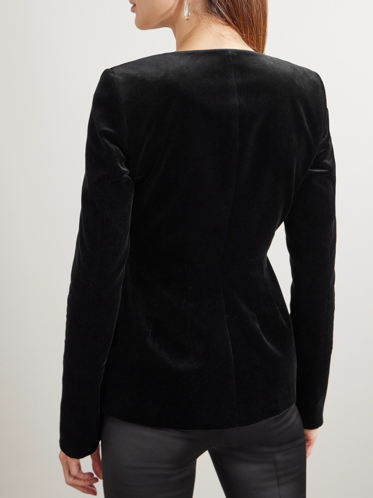 Amber Wool-Blend Velvet Blouse