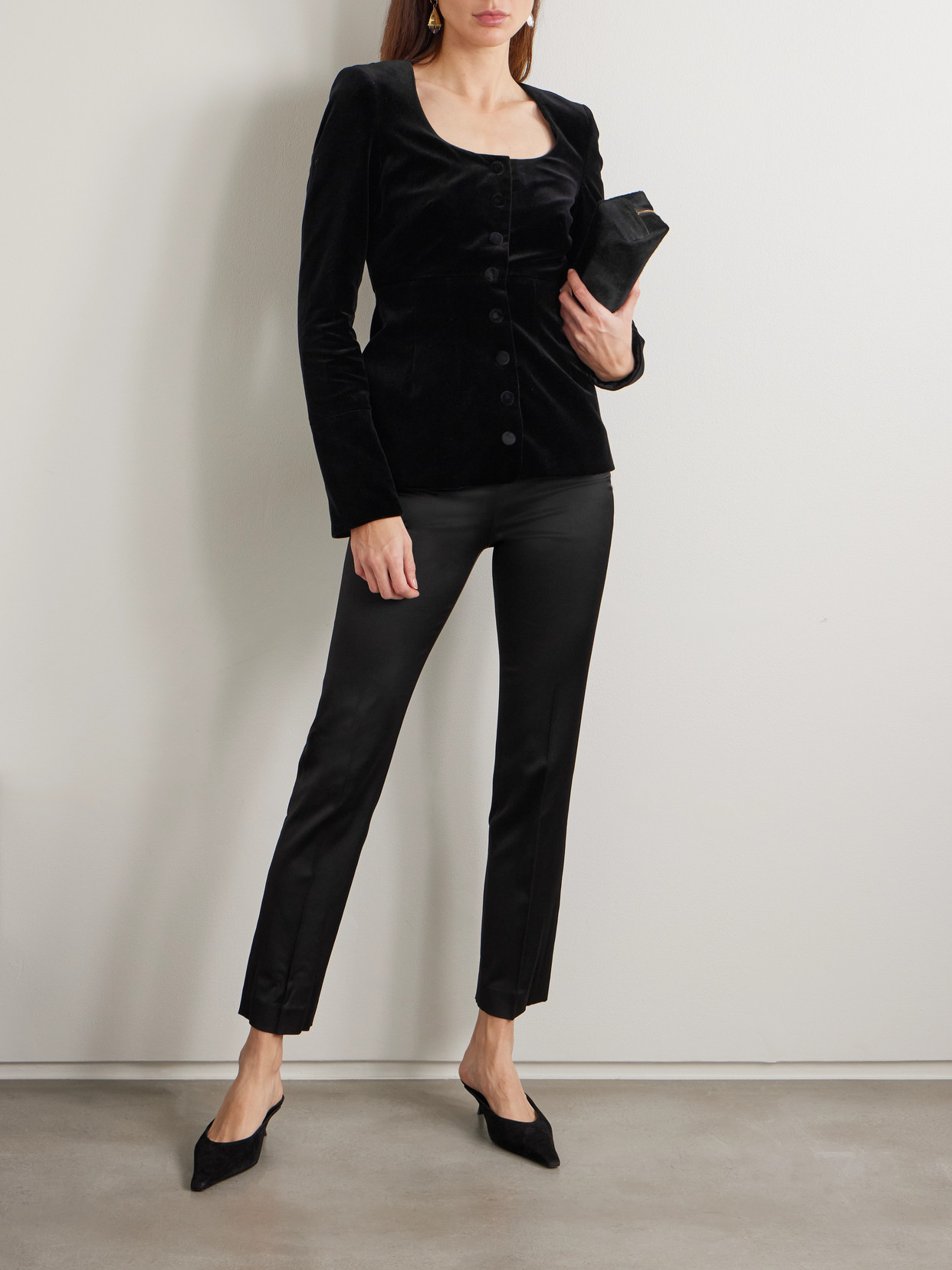 Amber Wool-Blend Velvet Blouse