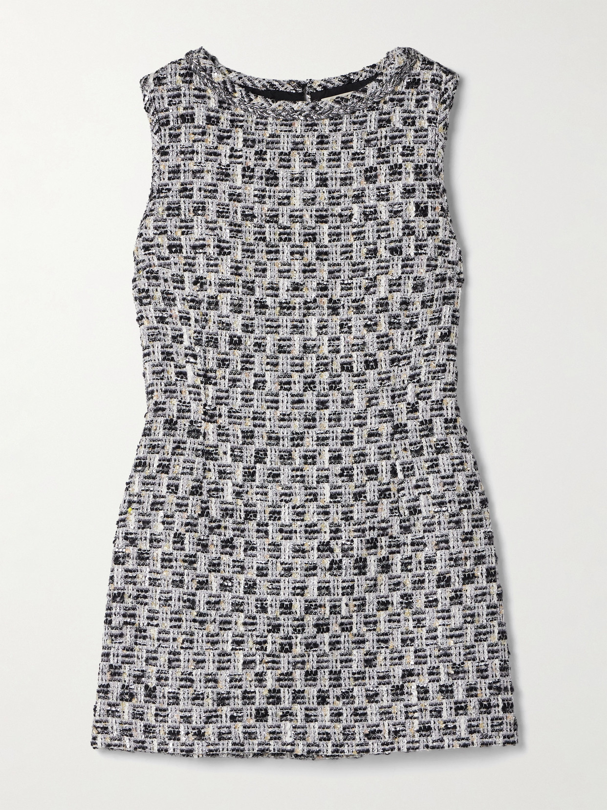 Liberowe Moorgate Metallic Cotton-tweed Mini Dress In Silver