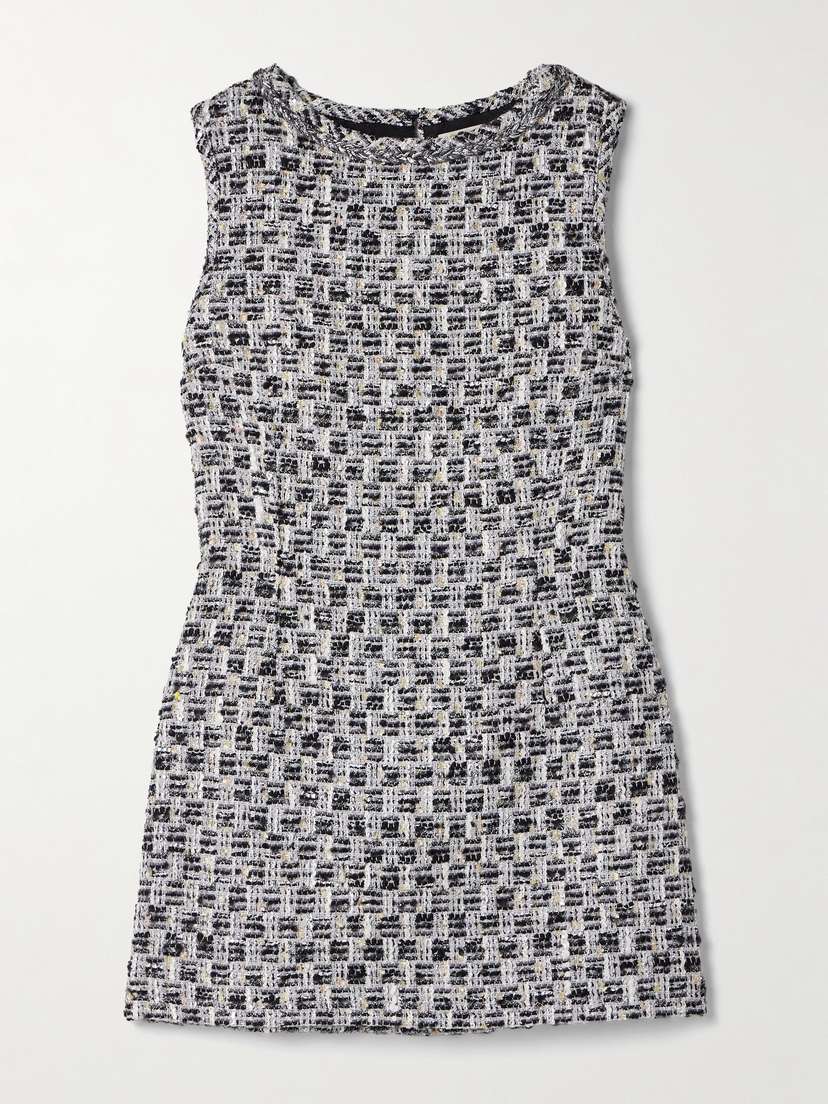 LIBEROWE Moorgate Metallic Cotton-tweed Mini Dress