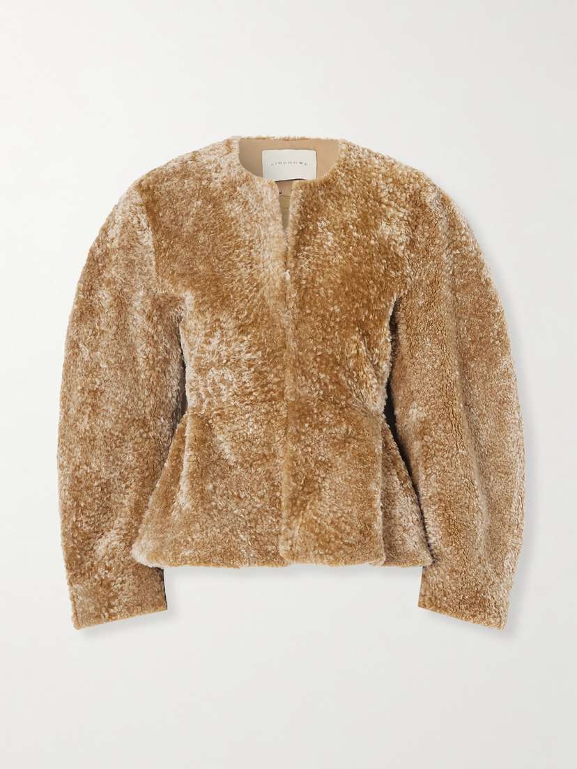 LIBEROWE Bear Shearling Peplum Jacket