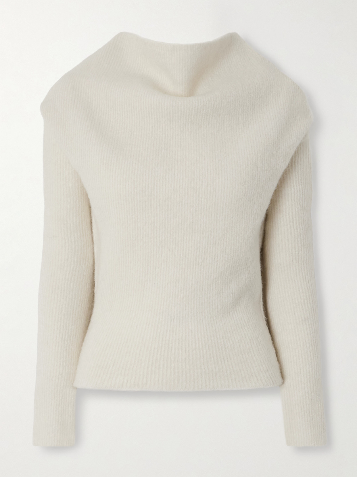 Rick Owens Woven Turtleneck Sweater In White