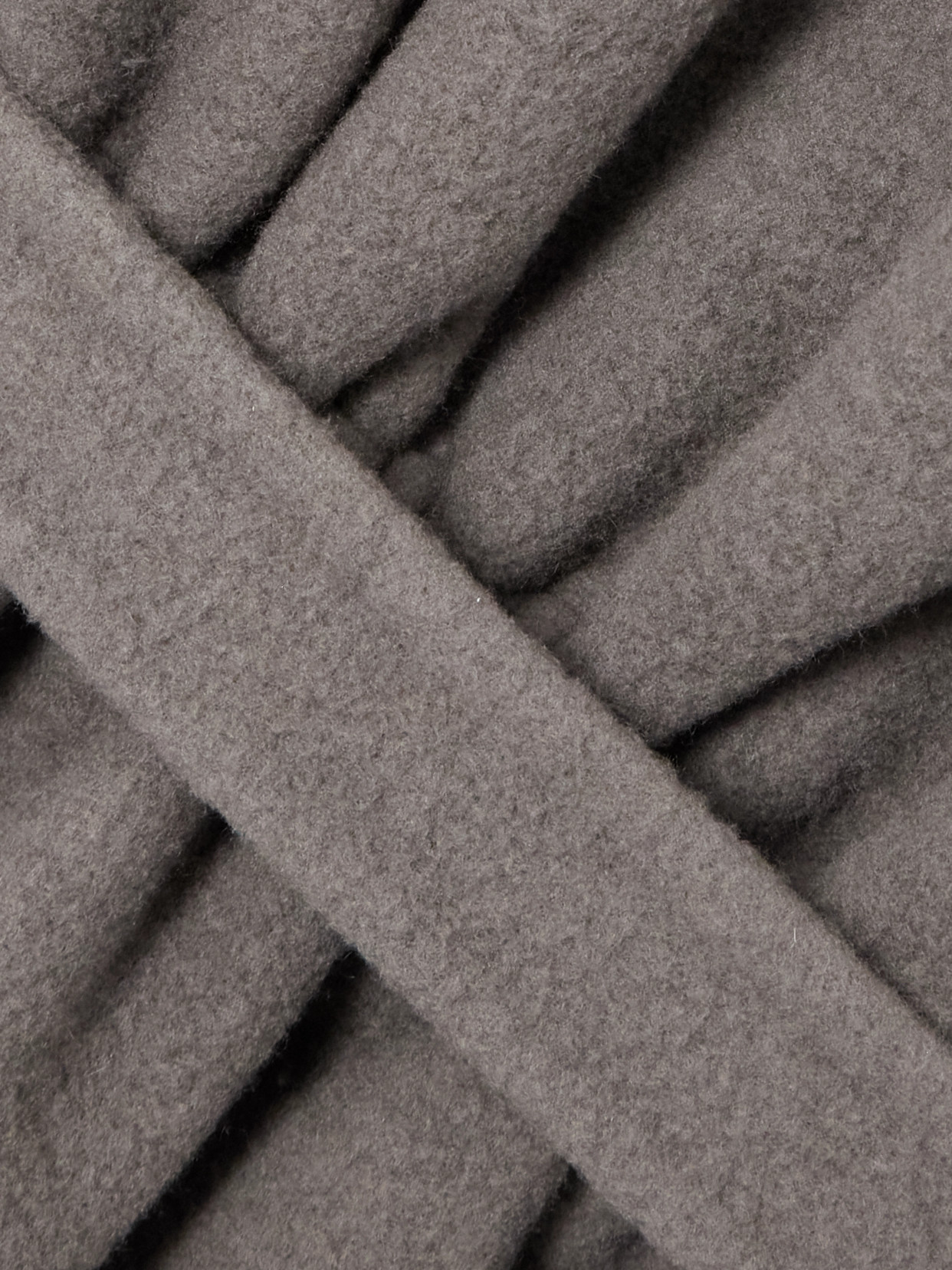 Rick Owens Scarf-detailed Belted Cashmere Jacket In Gray