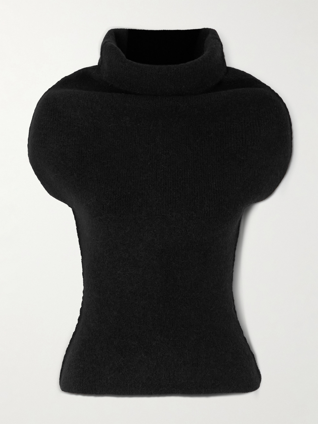 Rick Owens Maglia Knitted Turtleneck Top In Black