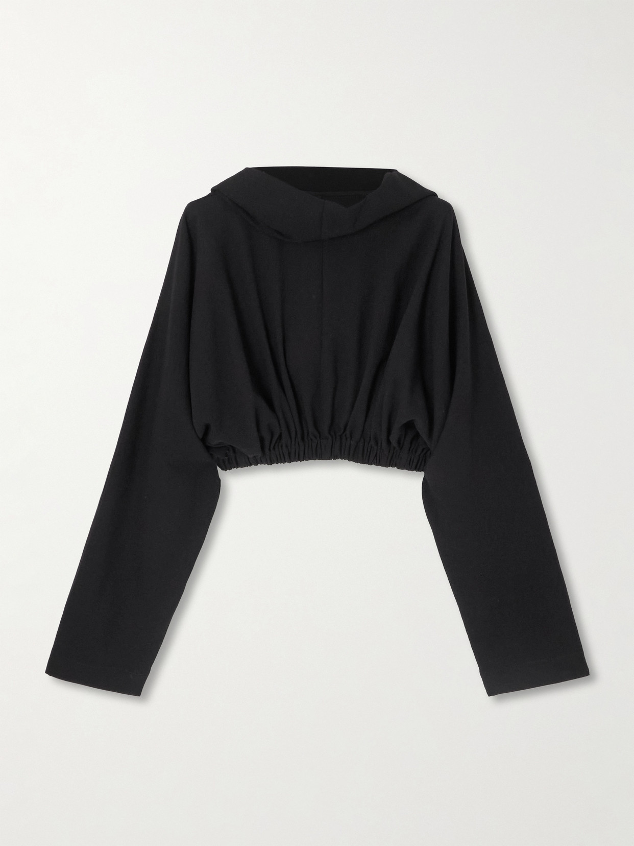 Rick Owens Concordia Cropped Hooded Tunic Clothing In Black