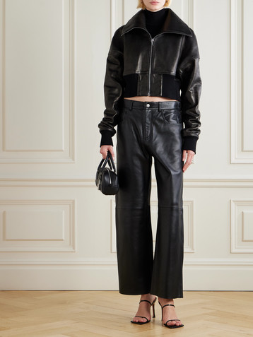 Rick Owens Cropped padded leather jacket