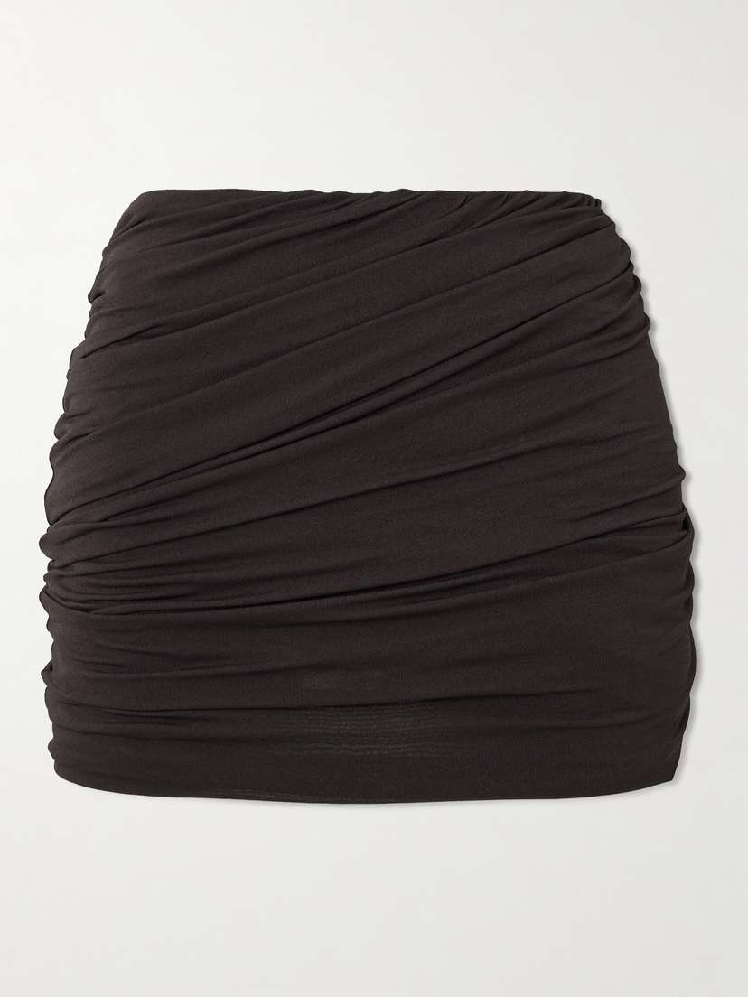 Rick Owens Luna Gathered Stretch-jersey Mini Skirt