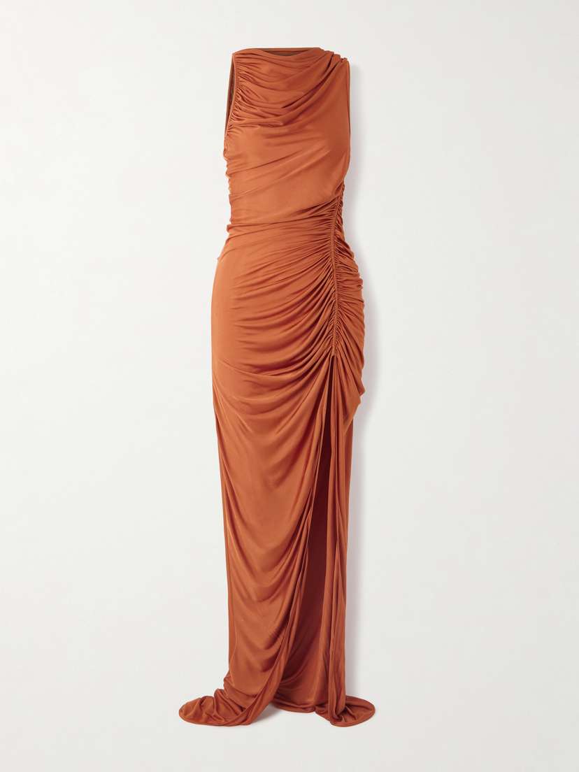 Rick Owens Svita Gathered Satin-jersey Gown