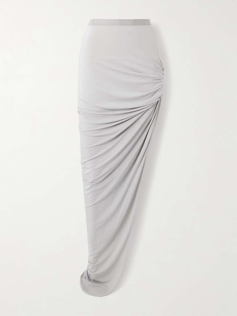 Rick Owens Edfu Gathered Jersey Maxi Skirt