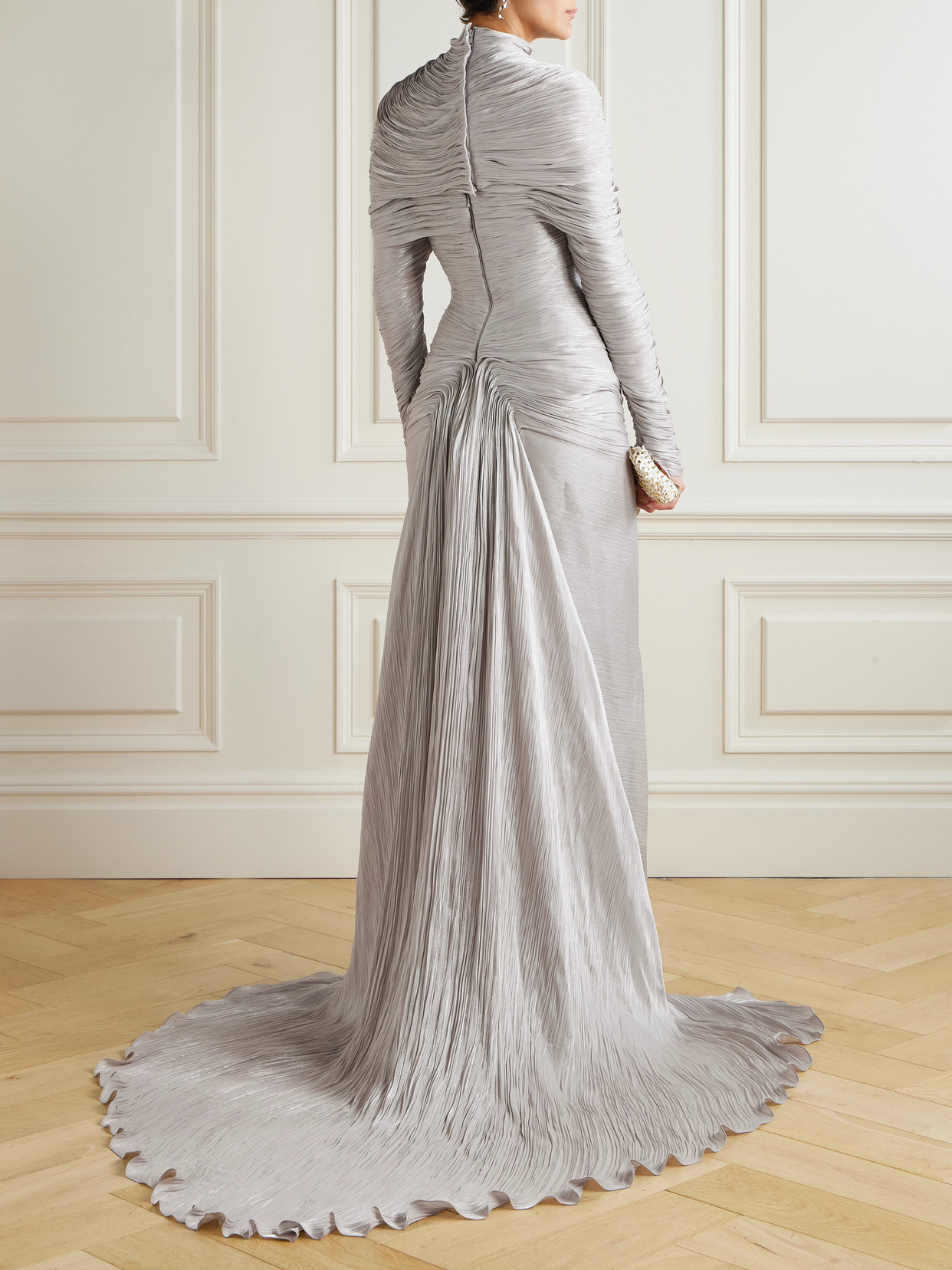 Marmar Halim Ruched Gown In Metallic