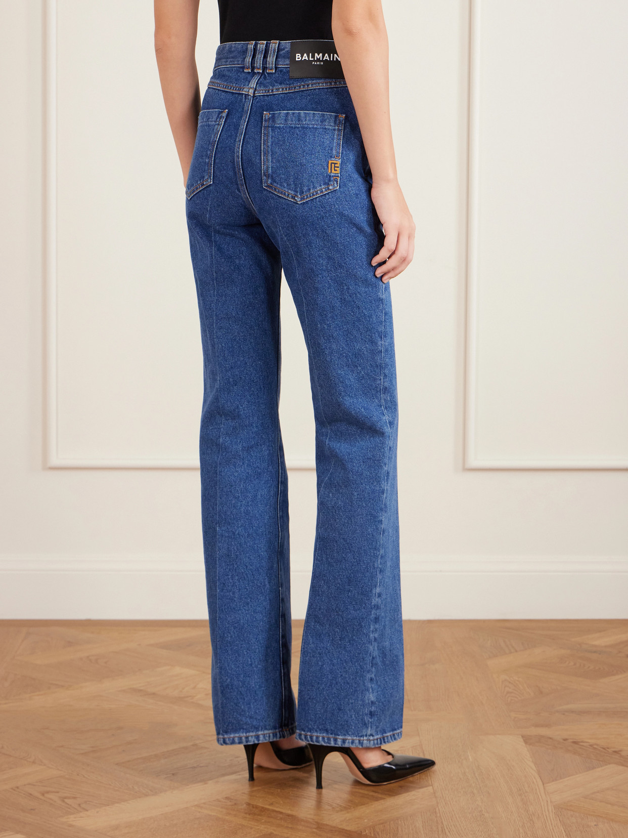 Balmain High-rise Bootcut Jeans In Blue