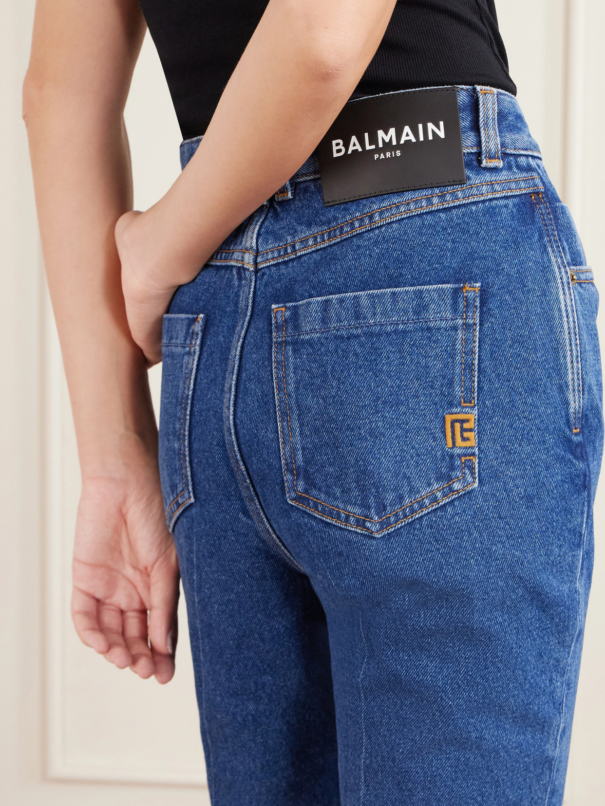 Balmain High-rise Bootcut Jeans In Blue