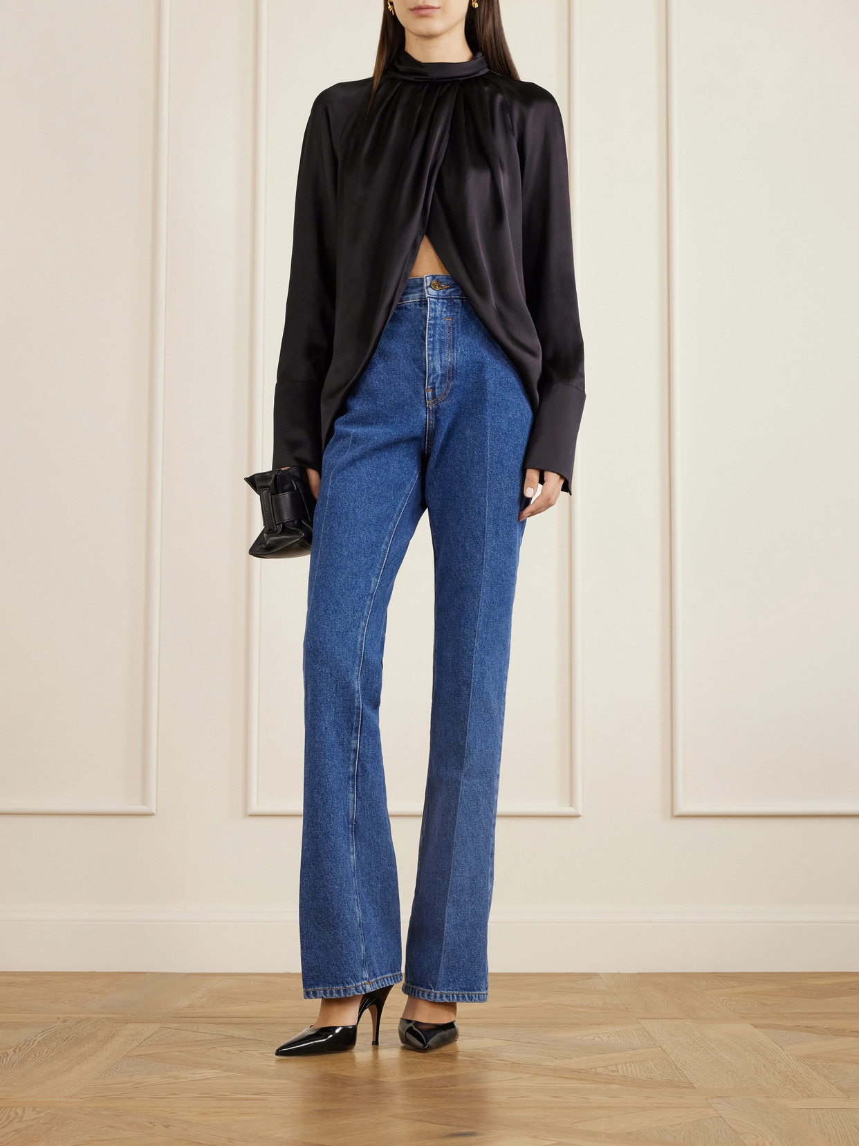 Balmain High-rise Bootcut Jeans In Blue
