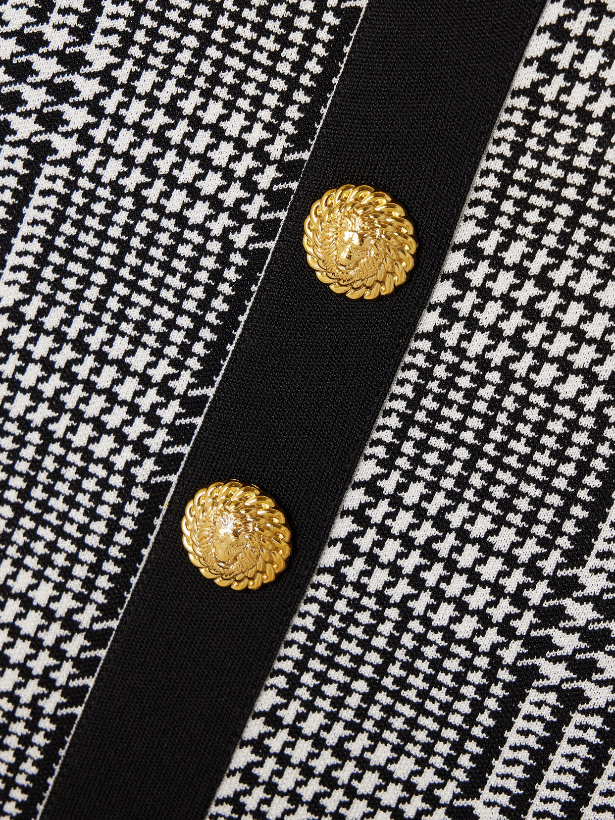 Balmain Embellished Prince Of Wales Checked Stretch-knit Bodysuit In White