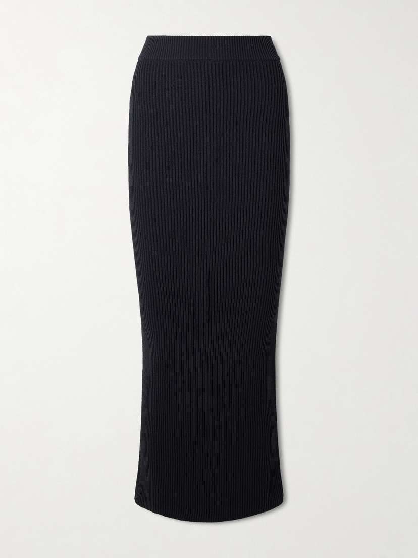Balmain Ribbed-knit Midi Skirt