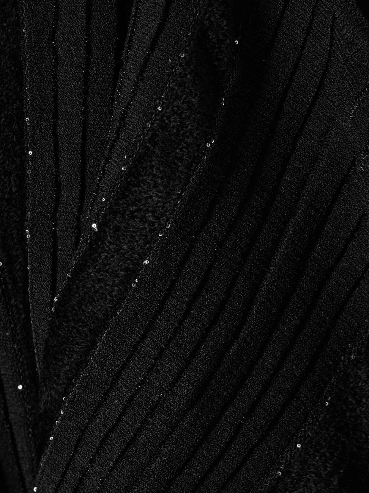 Balmain Off-the-shoulder Glittered Velvet And Ribbed-knit Top In Black