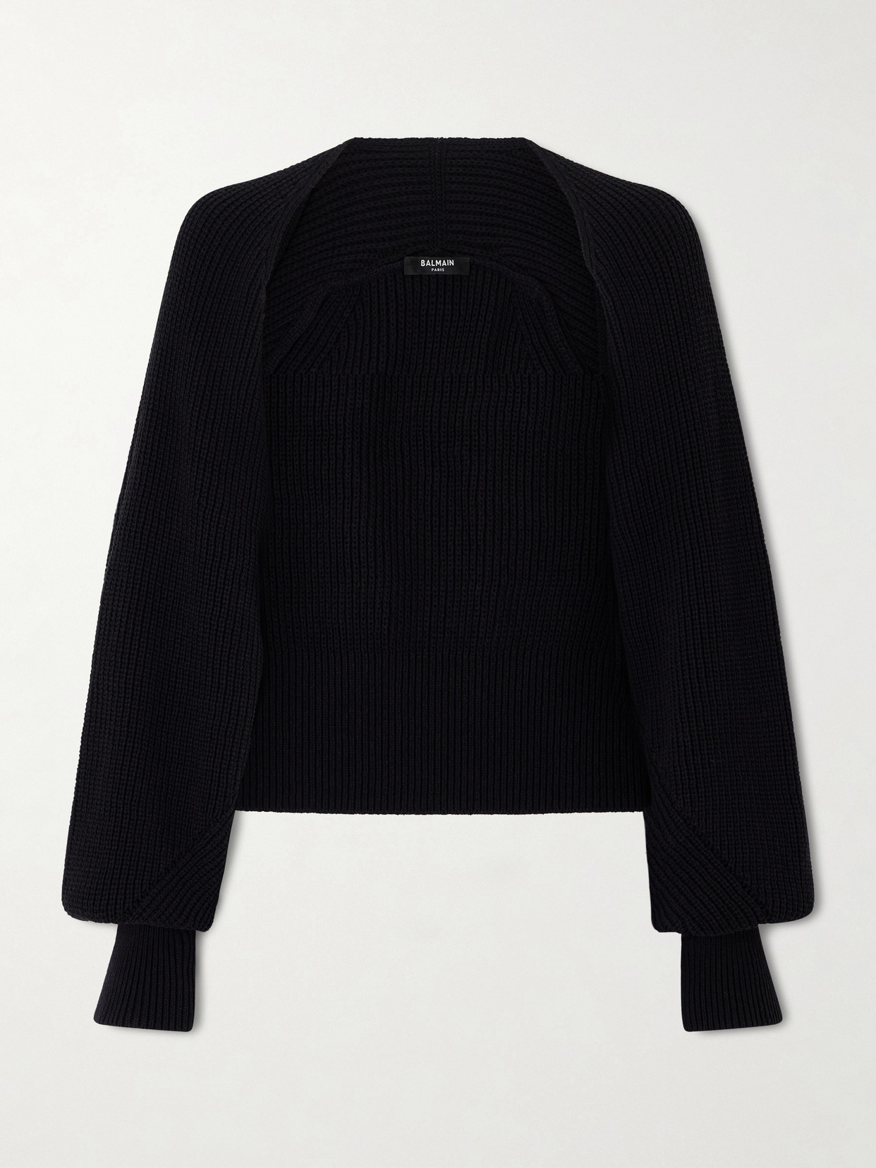 Balmain Ribbed-knit Cardigan In Black