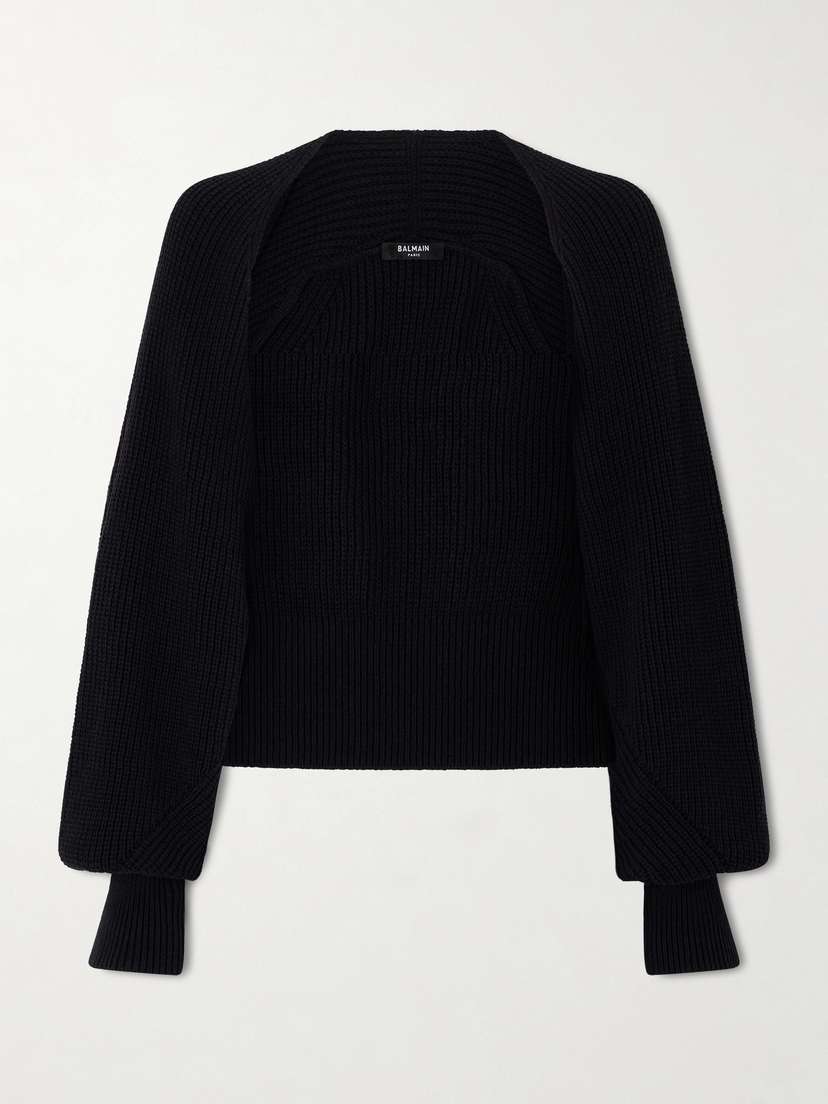 Balmain Ribbed-knit Cardigan
