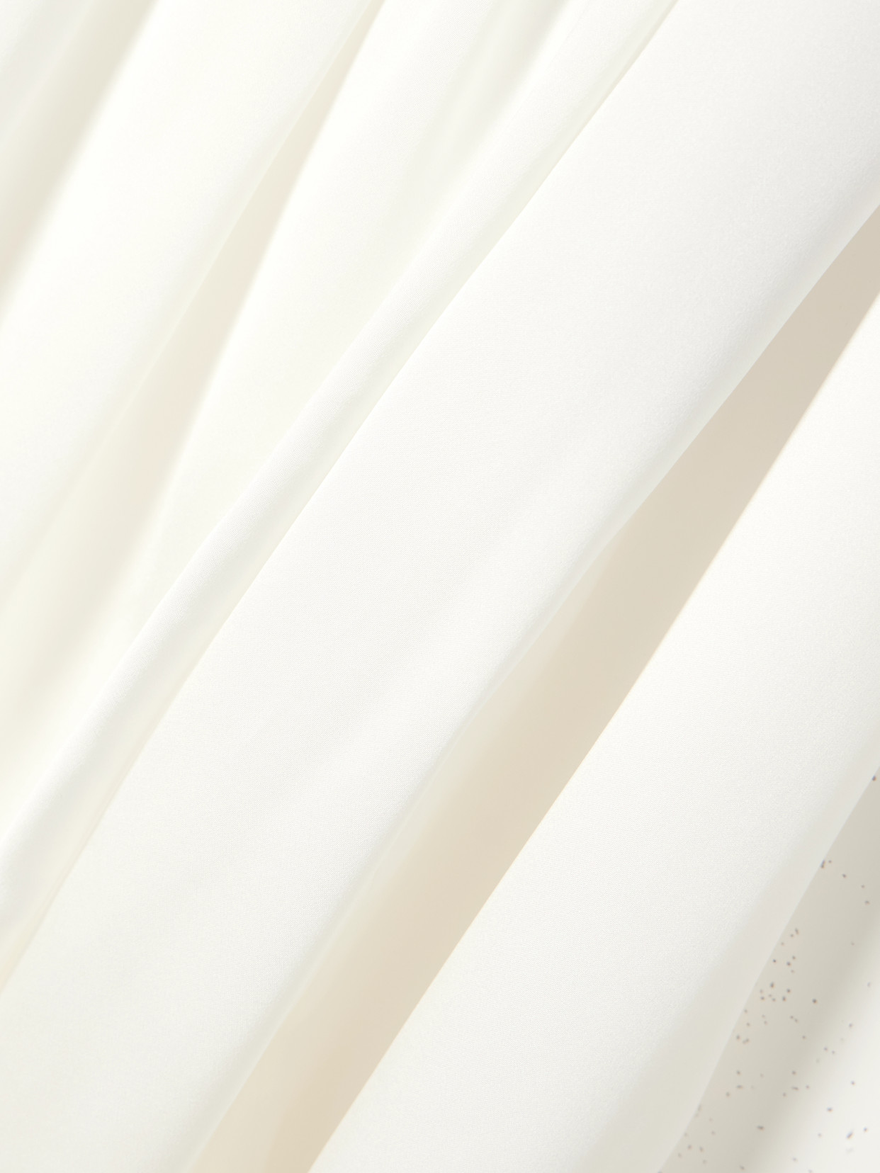 Balmain High Neck Long Sleeve Silk Blend Top In White