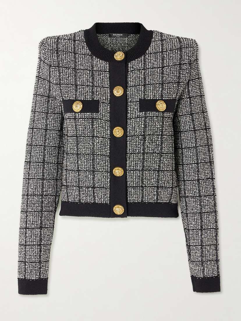 Balmain Metallic Tweed Cardigan