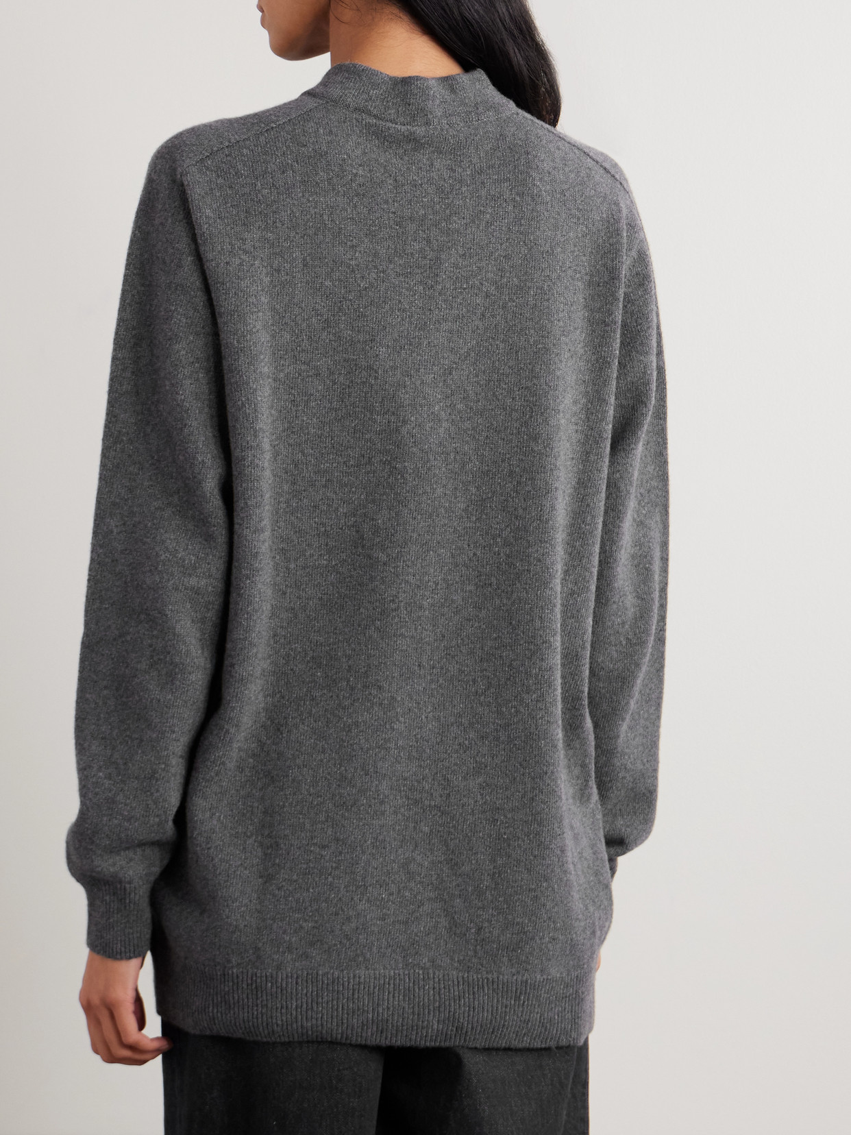 Balmain Cashmere And Wool-blend Cardigan In Gray