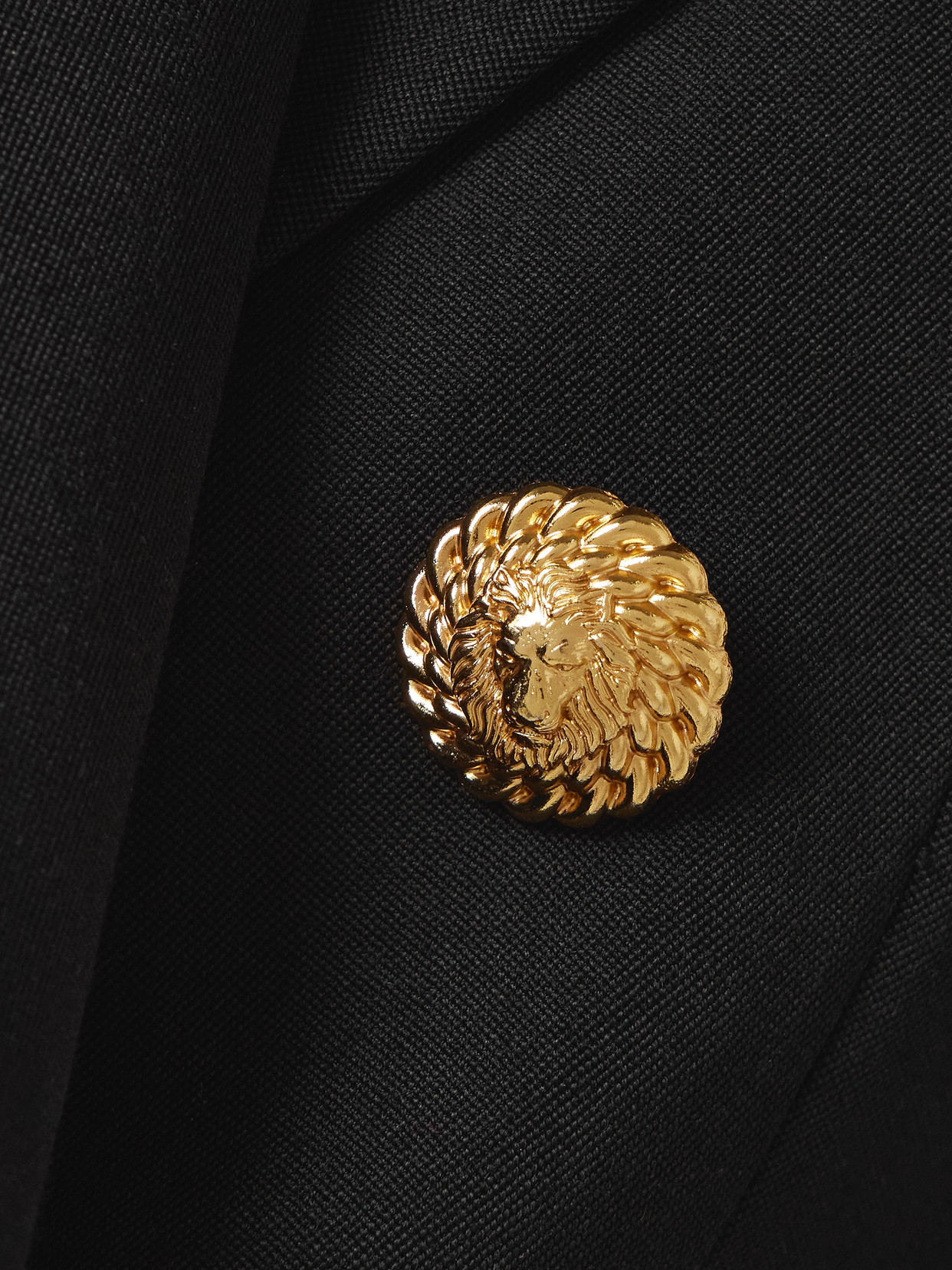 Balmain Double-breasted Grain De Poudre Wool Blazer In Black