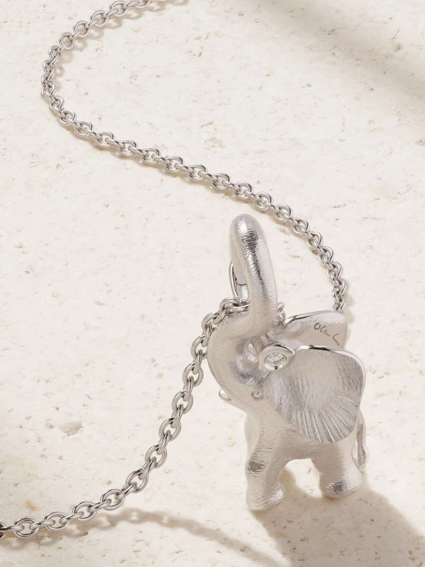 OLE LYNGGAARD COPENHAGEN Elephant 18-karat White Gold Diamond Necklace