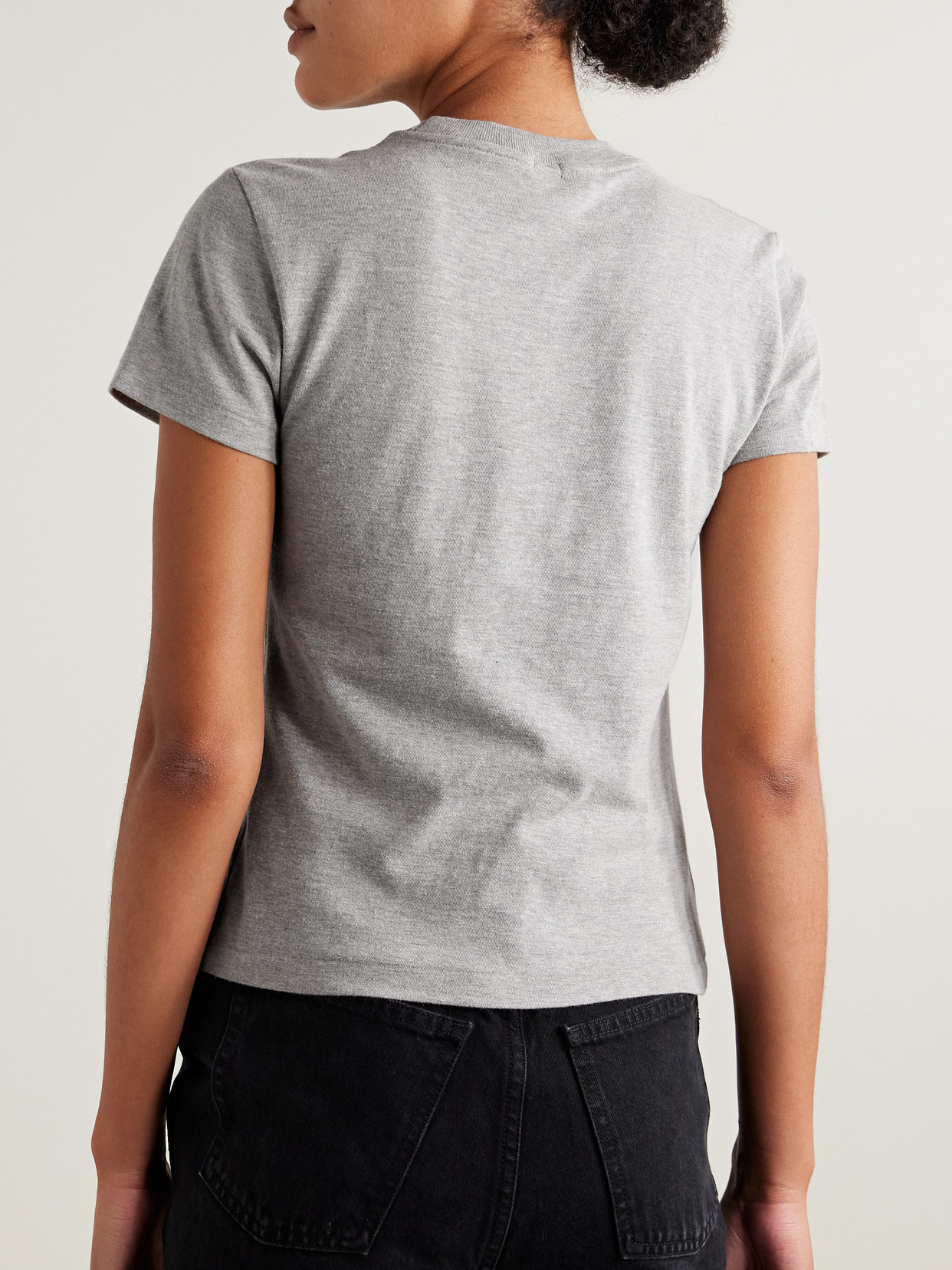 Re/done + Hanes Classic Cotton-jersey T-shirt In Gray