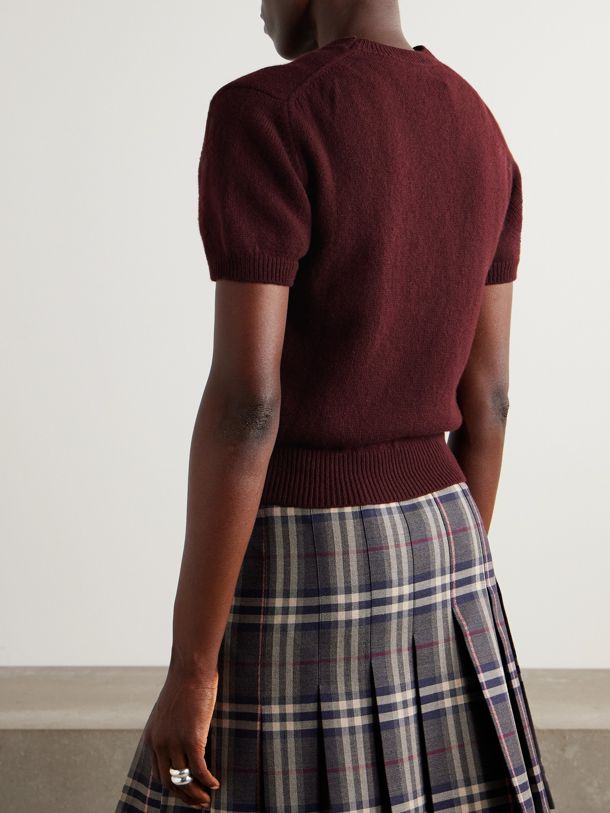And-daughter Wicklow Wool T-shirt In Burgundy