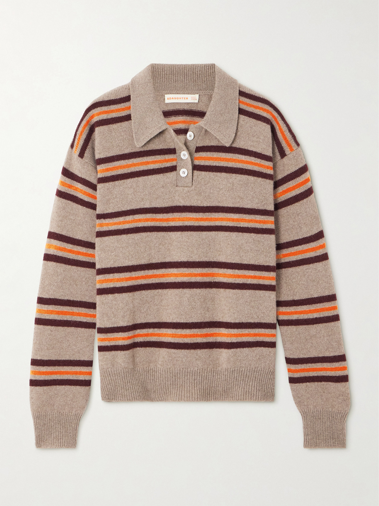 Daughter Edith Striped Wool Polo Sweater In Multi