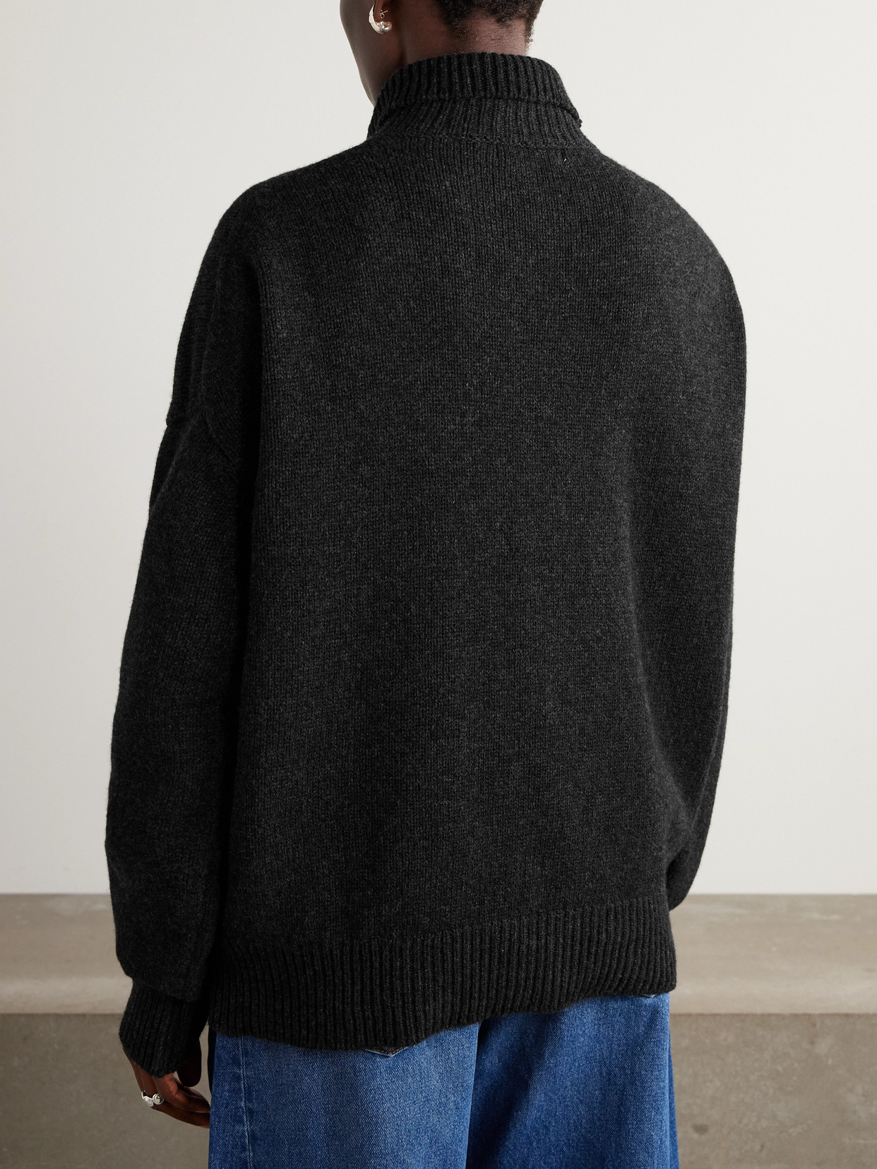 And-daughter Balla Wool Turtleneck Sweater In Animal Print