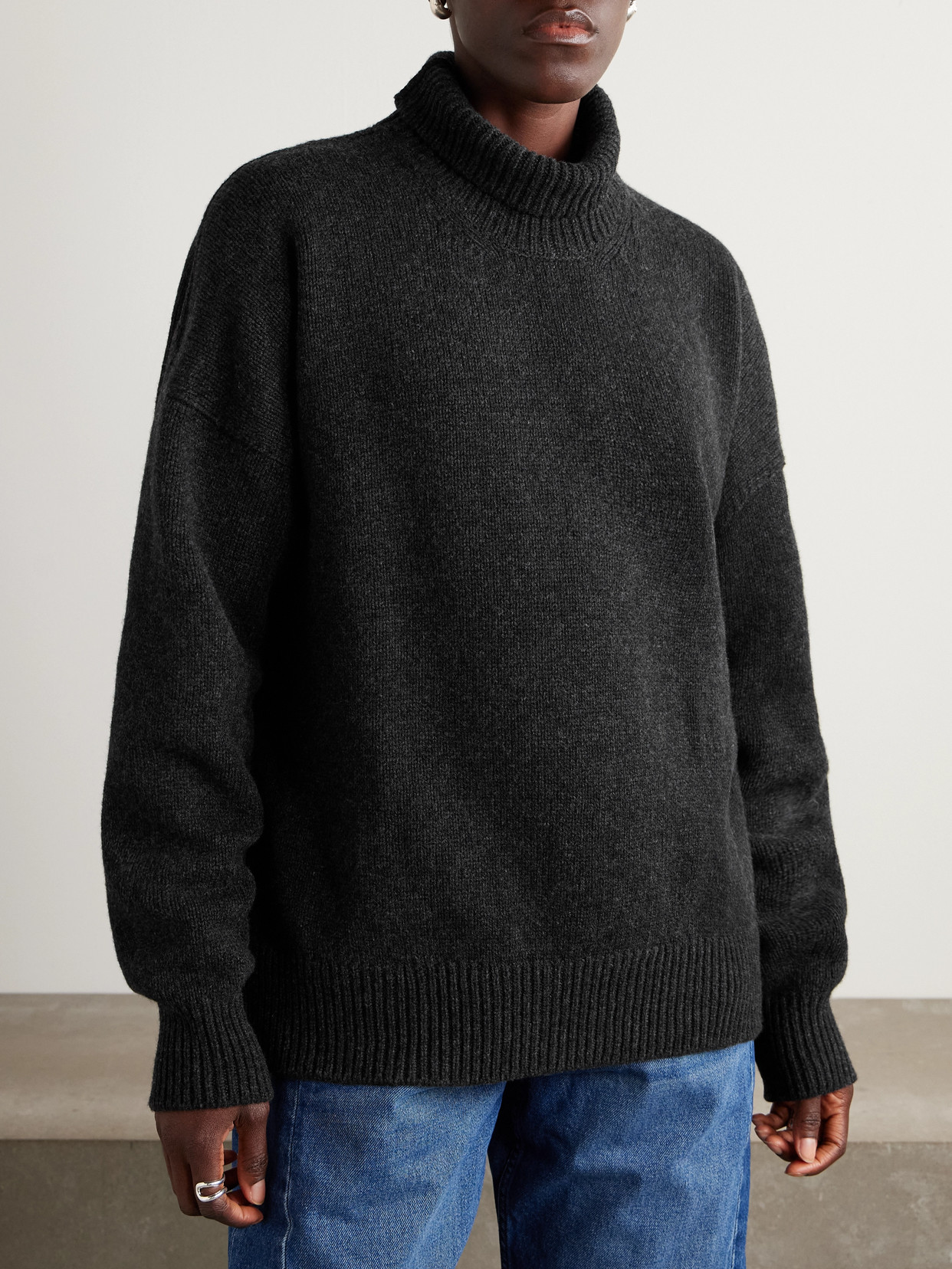 And-daughter Balla Wool Turtleneck Sweater In Animal Print