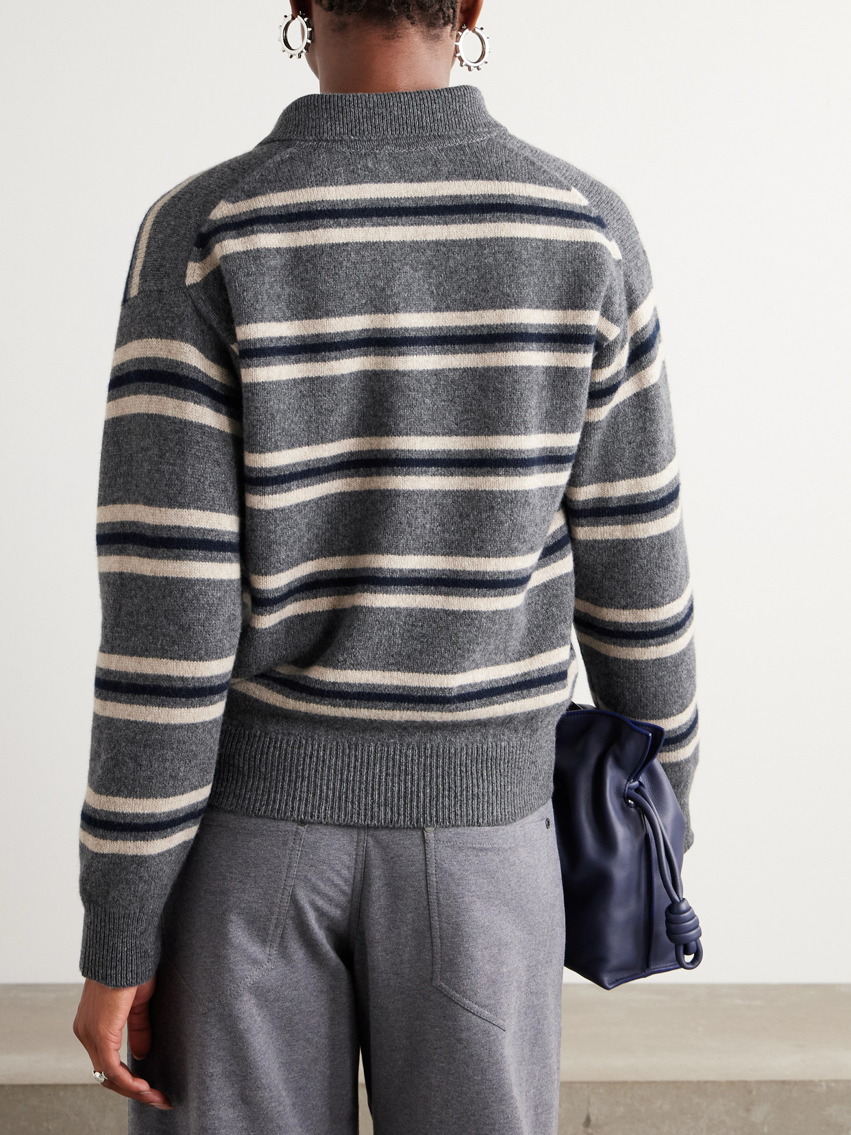 &Daughter - Edith Striped Wool Polo Sweater