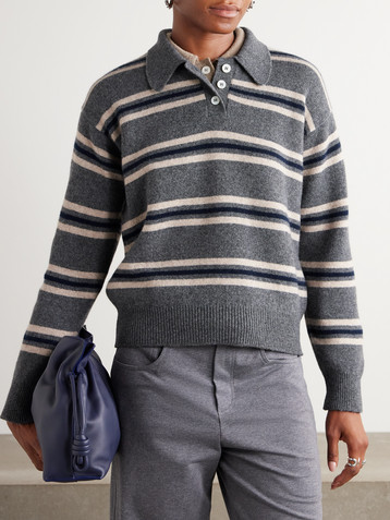 &DAUGHTER Edith striped wool polo sweater