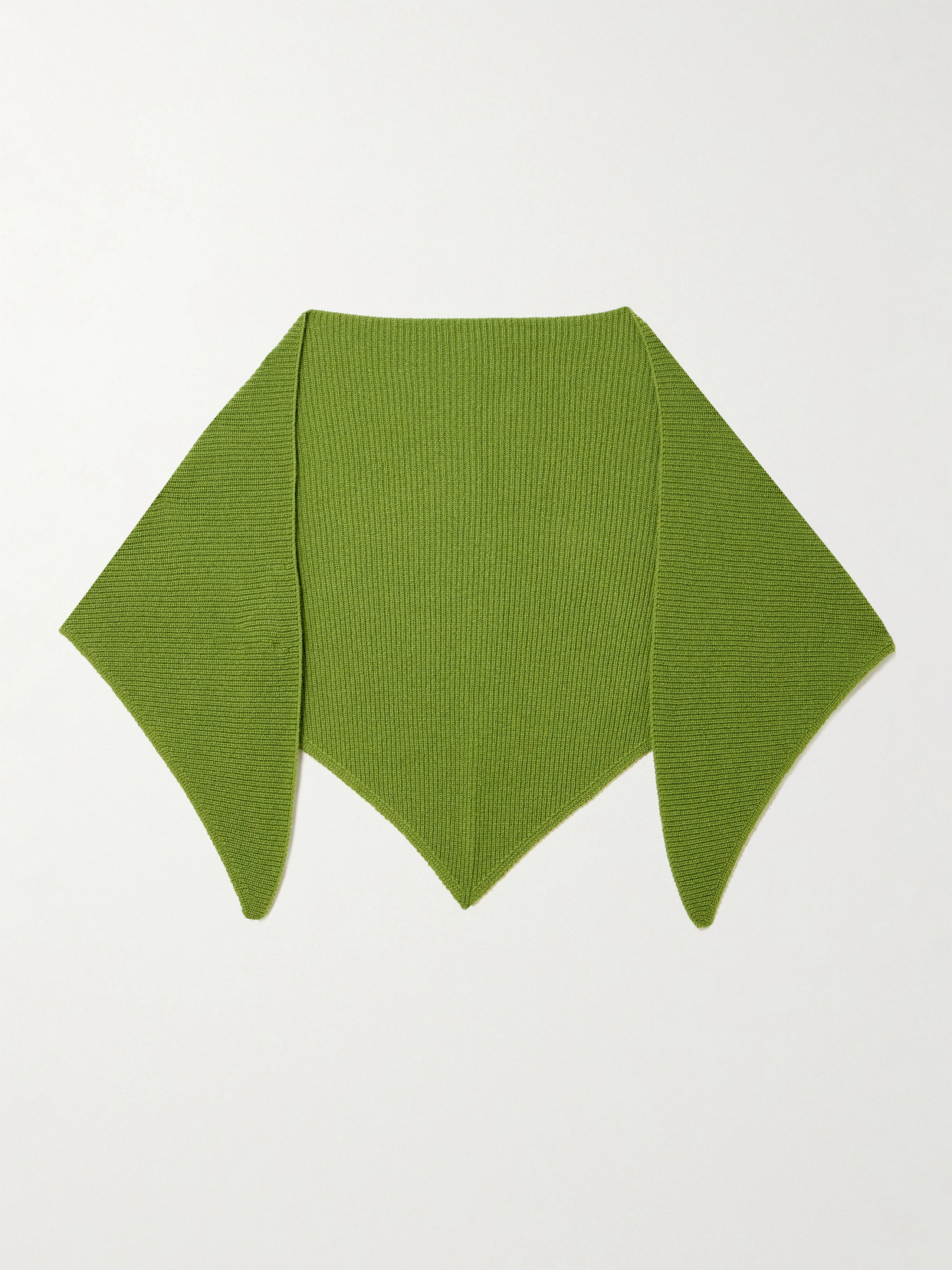 Daughter Fionn Ribbed Cashmere Scarf In Green