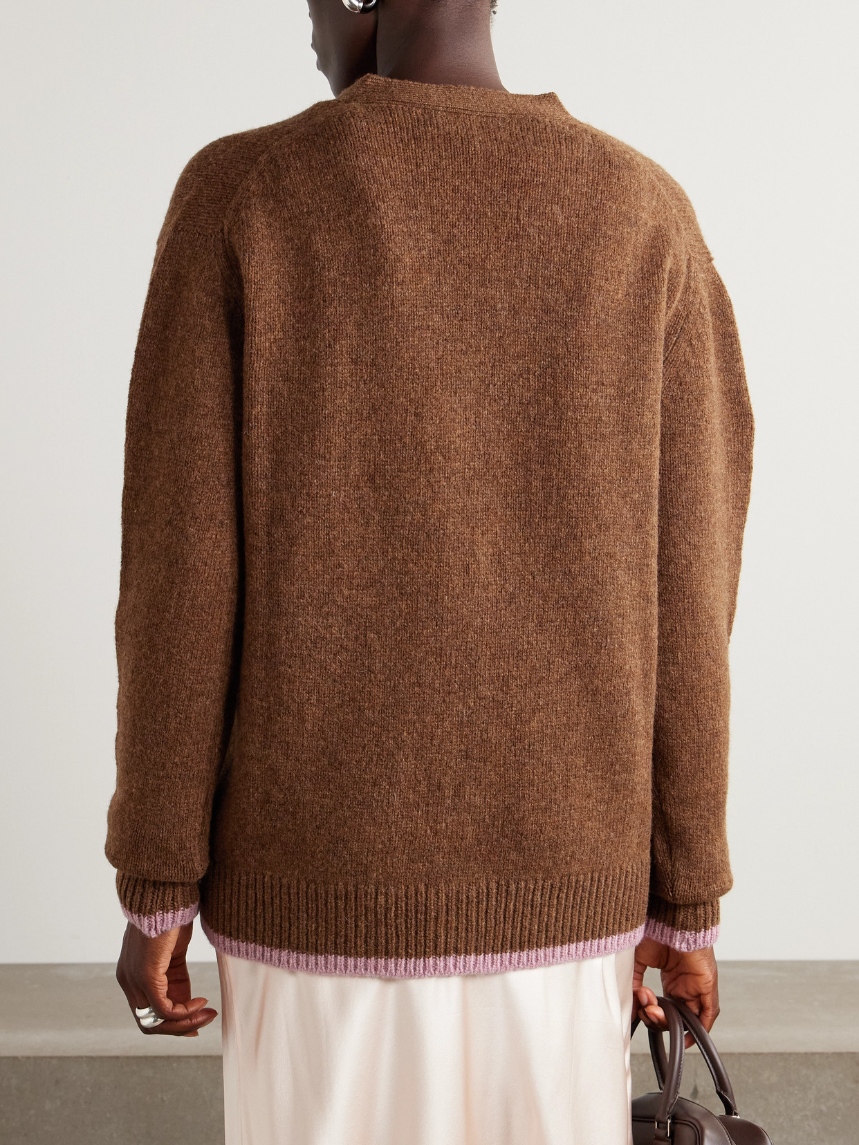 And-daughter Wool Cardigan In Brown