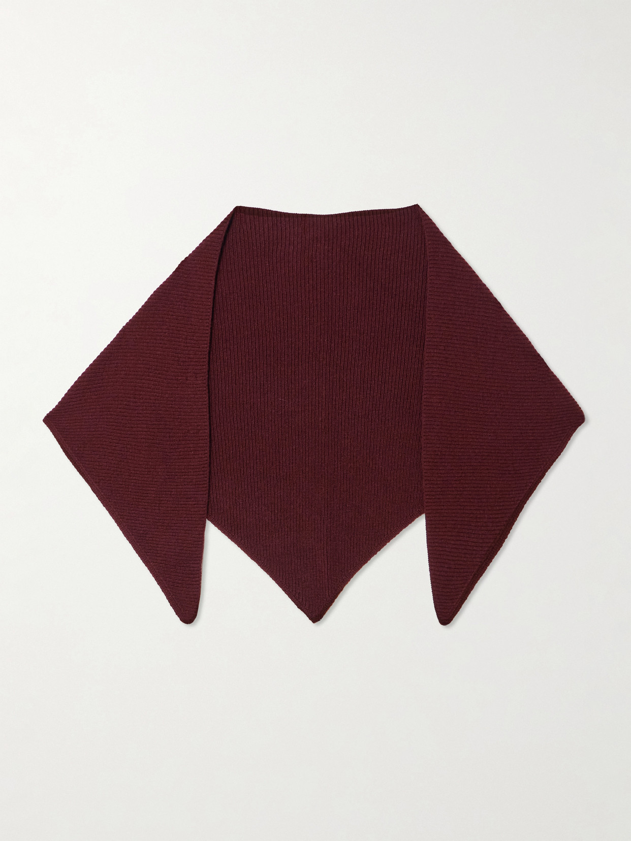 Daughter Fionn Ribbed Cashmere Scarf In Burgundy