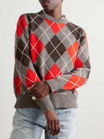 &DAUGHTER Argyle checked wool sweater