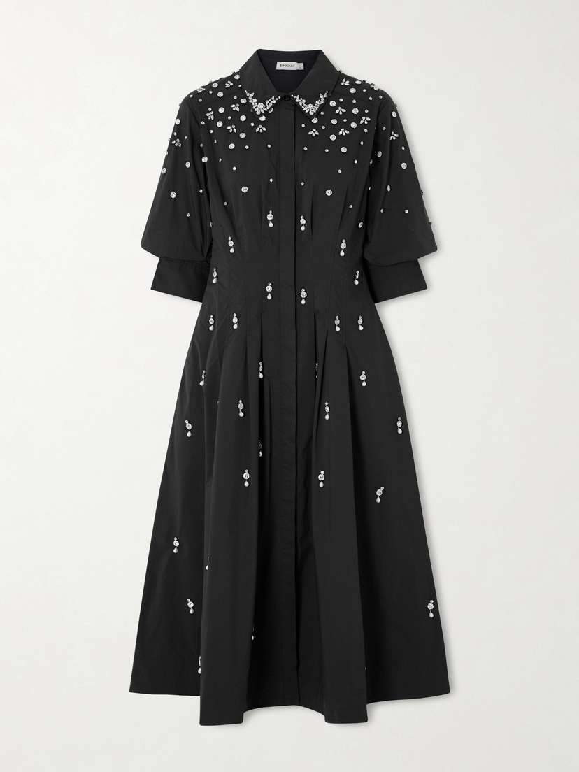 Simkhai Jazz Embellished Cotton-blend Poplin Shirt Dress