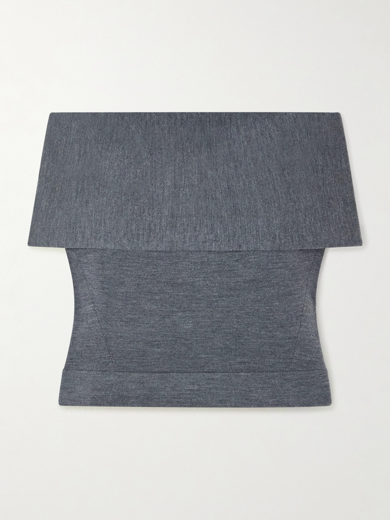 Simkhai Callahan Cropped Off-the-shoulder Wool Top In Gray