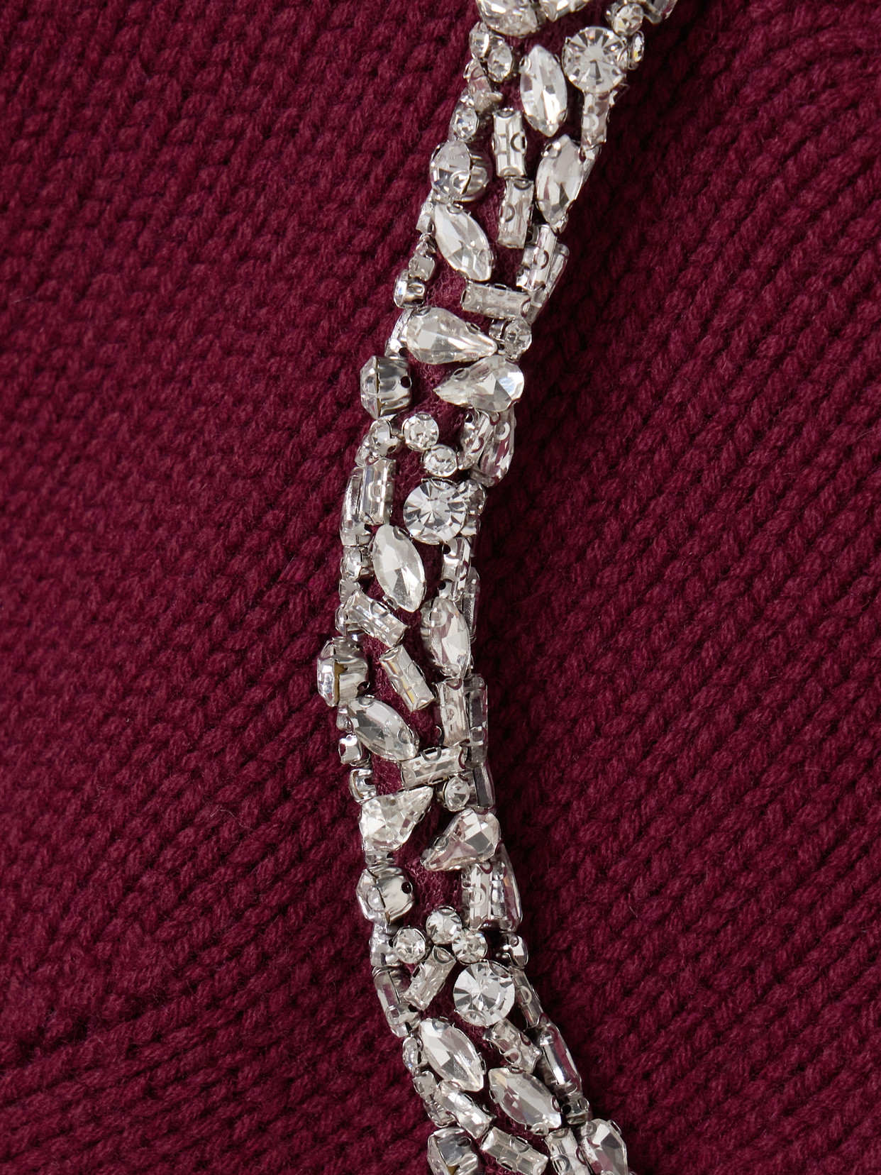 Simkhai Monroe Cutout Crystal-embellished Wool-blend Sweater In Red