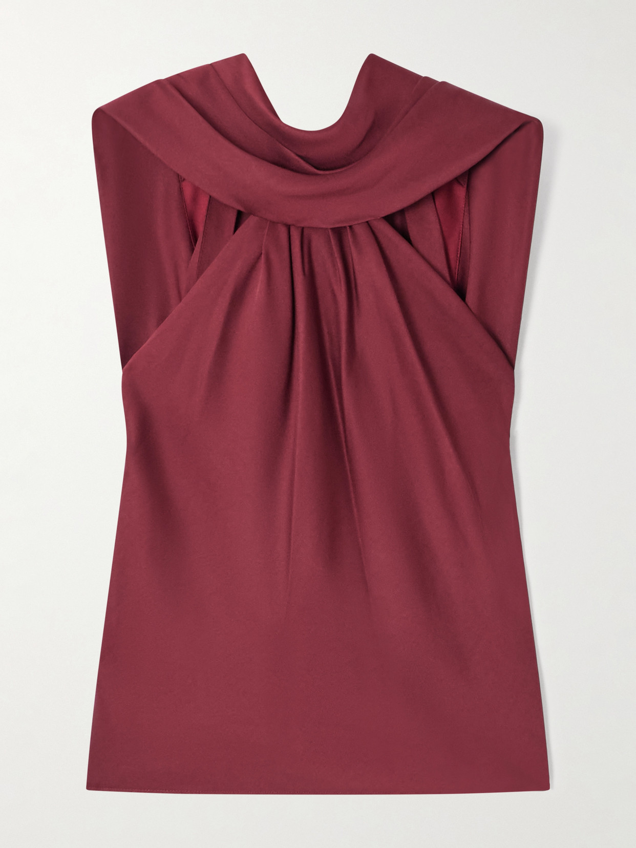 Simkhai Womens Oxblood Scarlett Cape Satin Top In Burgundy