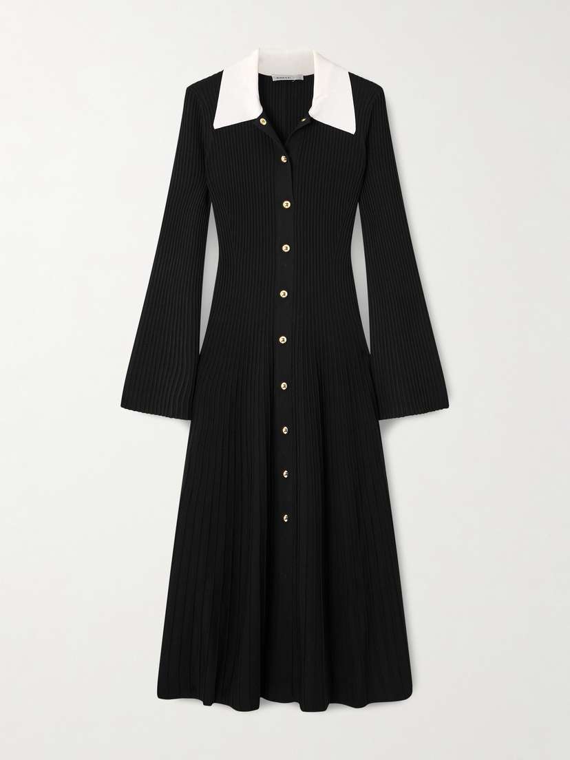 Simkhai Philippa Ribbed-knit Midi Dress