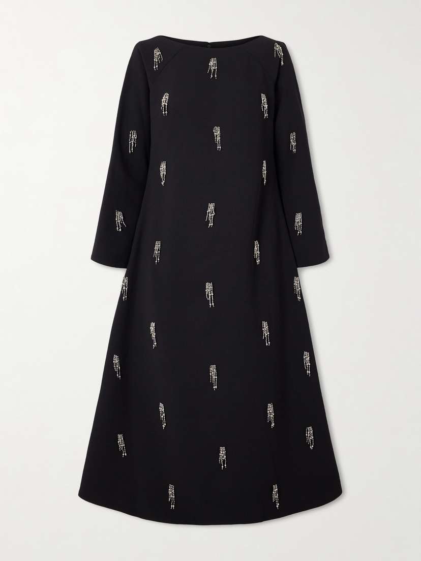 Simkhai Coretta Embellished Crepe Midi Dress