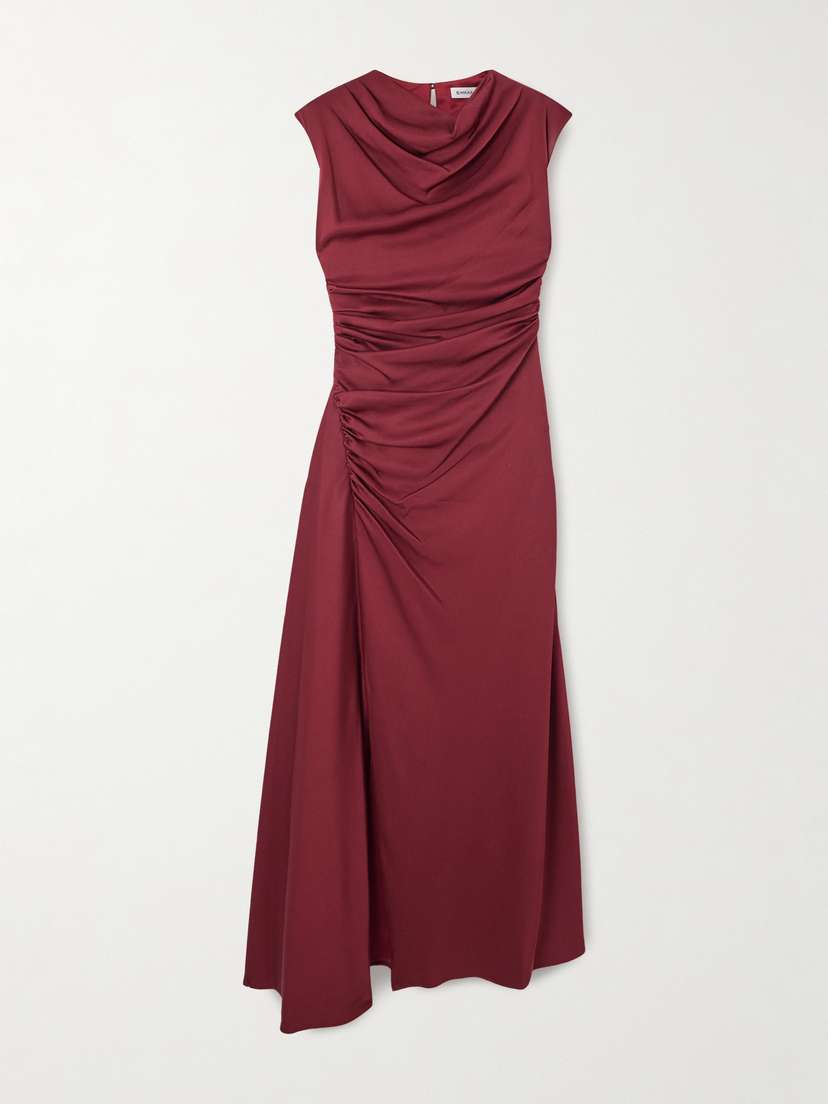 Simkhai Burke Draped Satin Midi Dress