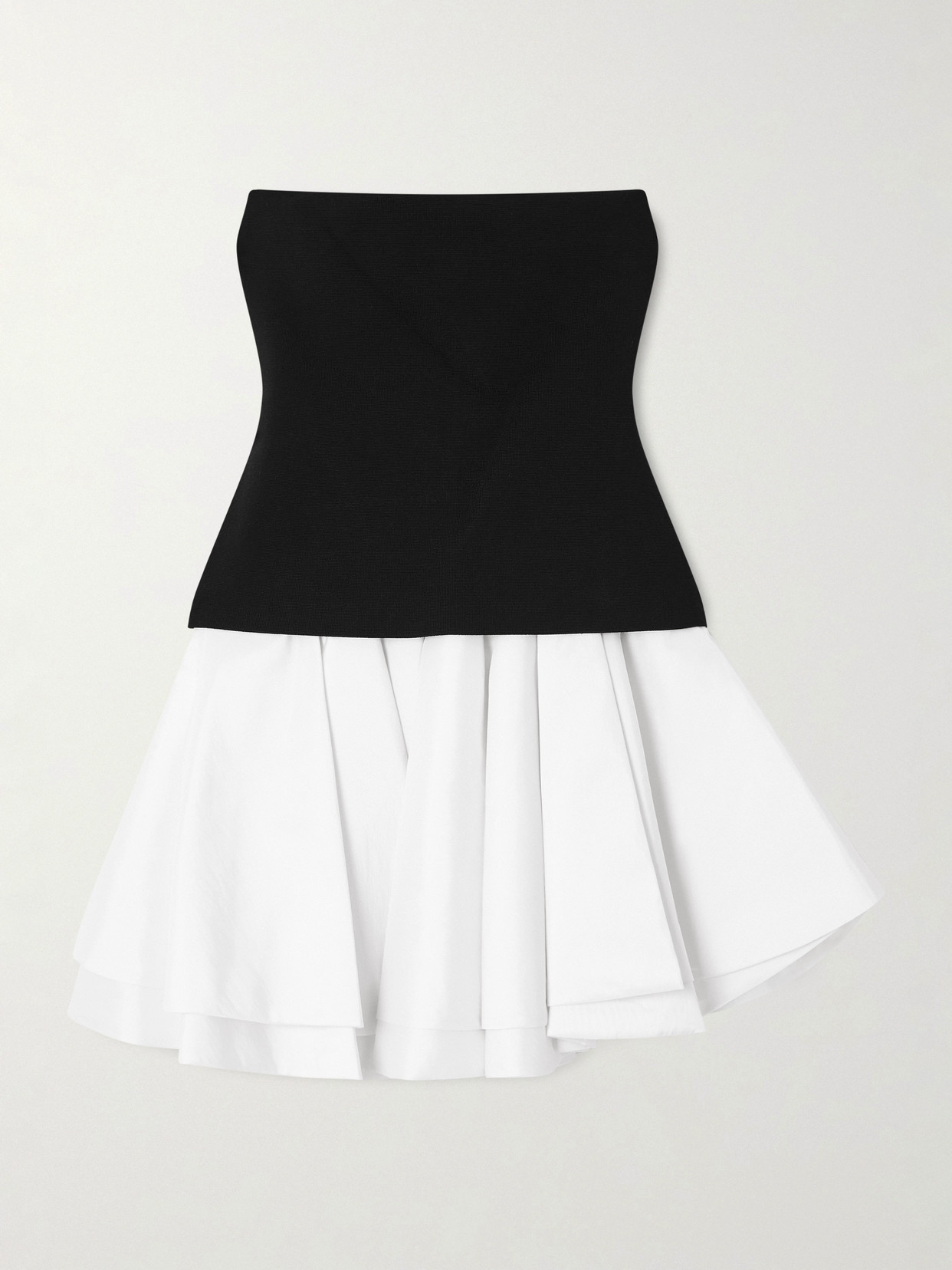 Simkhai Isabelle Ponte And Taffeta Midi Dress In White