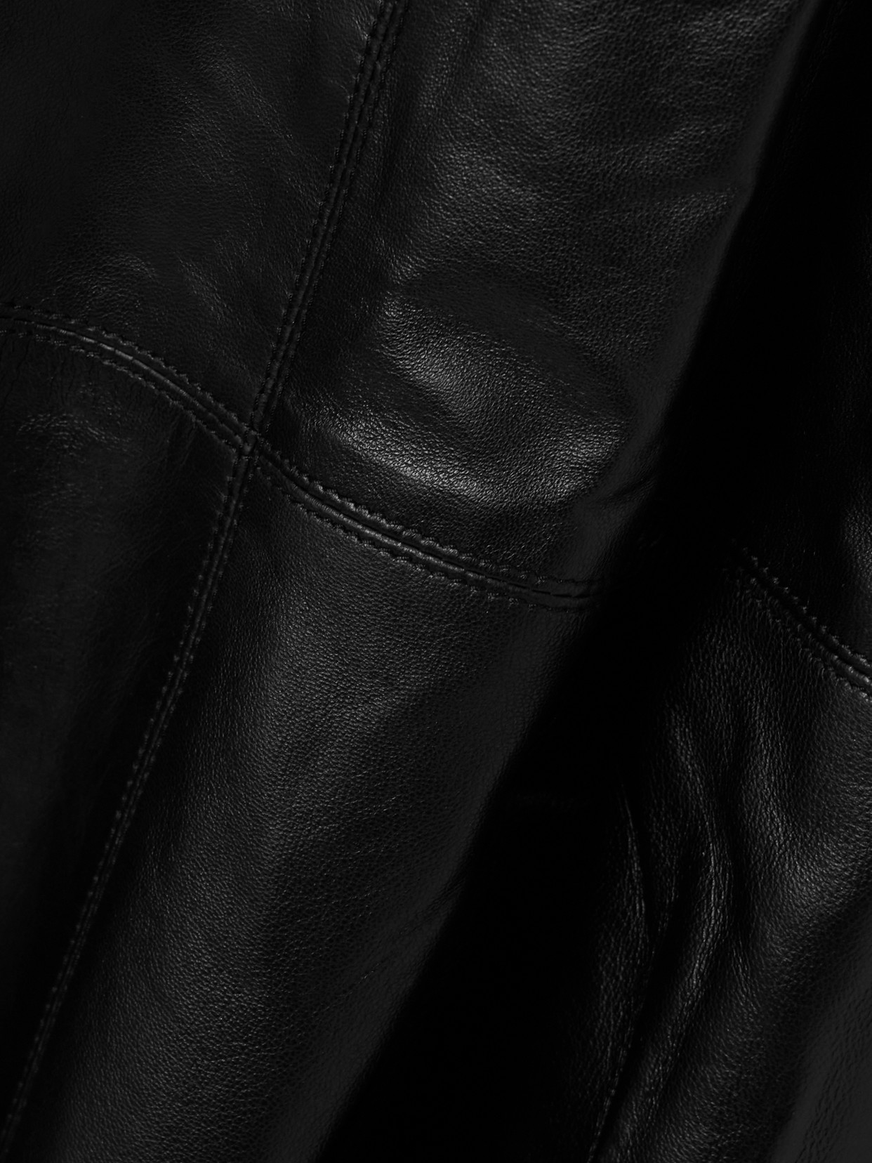 Simkhai Ryma Paneled Leather Midi Skirt In Black